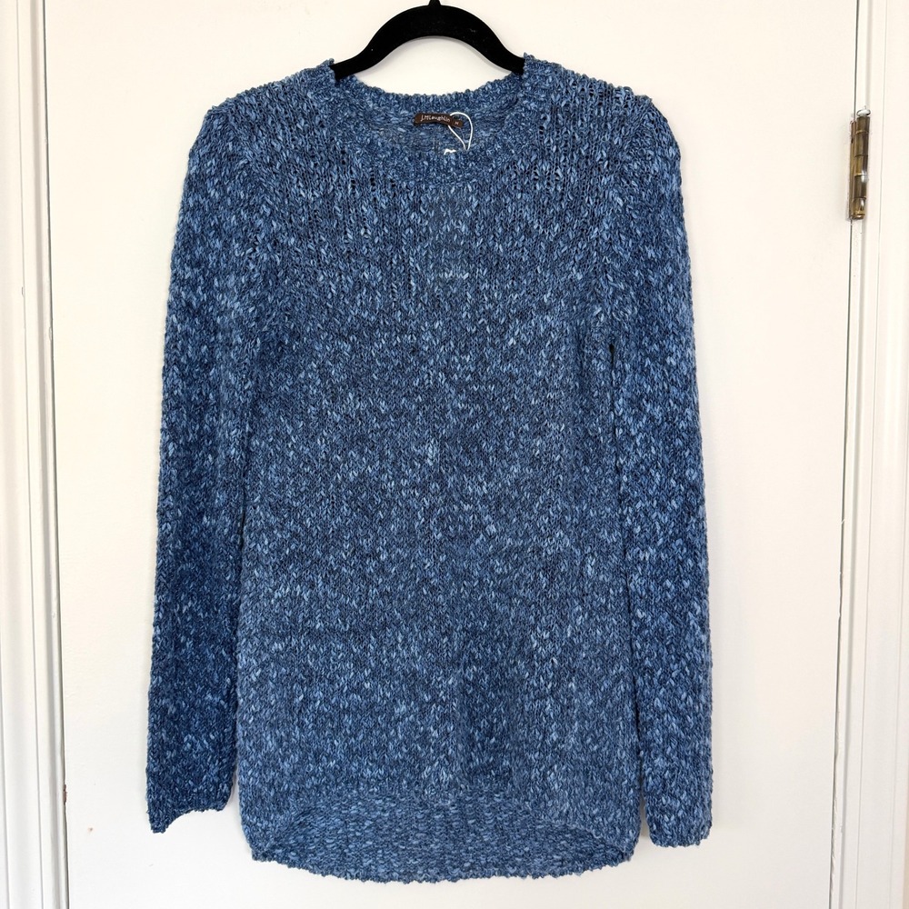 J.McLaughlin Womens Blue Space Dye Cotton Blend Knit Pullover Sweater Size M NEW